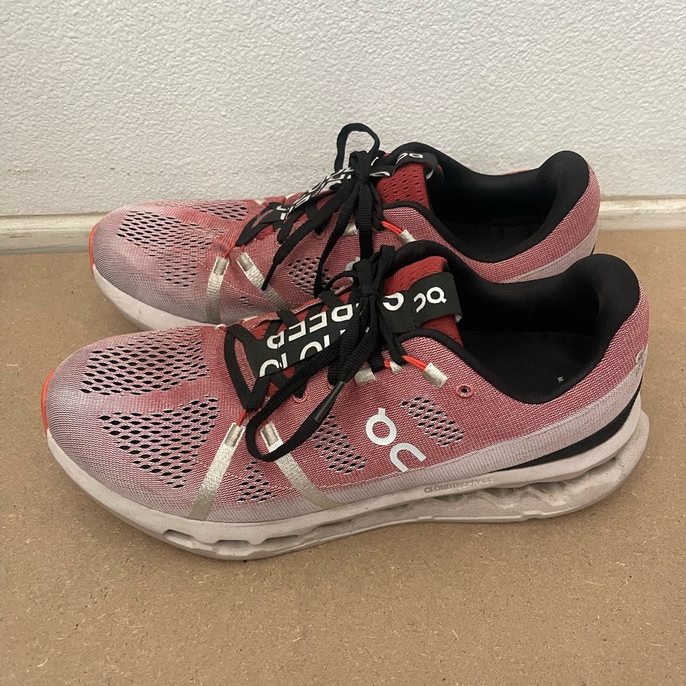 On Running Red and Black Athletic Shoes - Picture 3 of 8